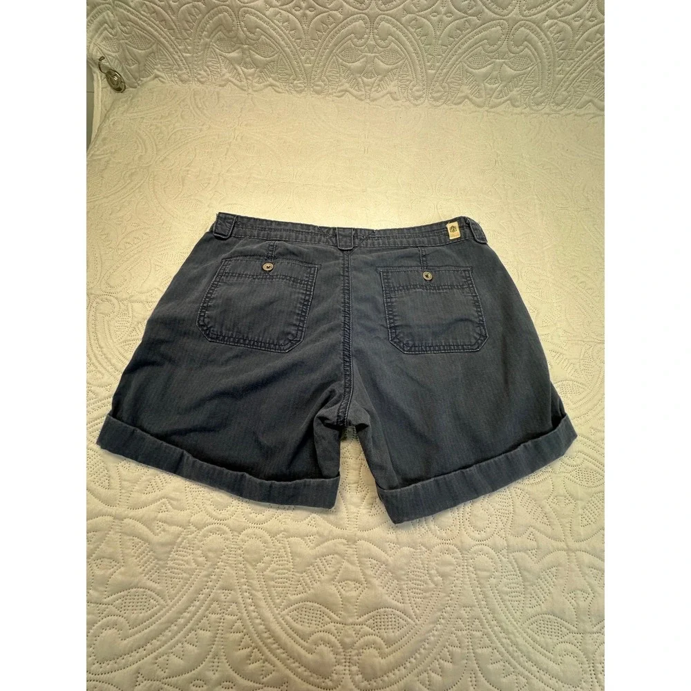 Levis Womens Navy Blue Cotton Utility Cuffed Cargo Shorts Size 12